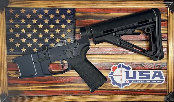 Complete AR15 E-Series Lower Receiver Anodized Black & Magpul - Image 2